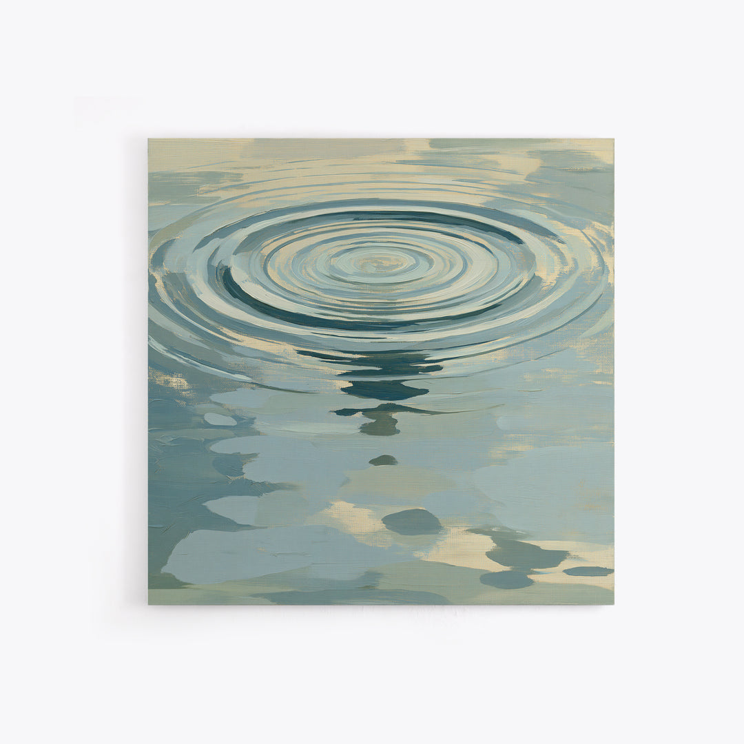 Abstract Water Ripples Framed Canvas Print, Spa Art, Statement Artwork, Spa Decor, Abstract Art, Serenity, Printable Wall Art, SPA-1x1-78