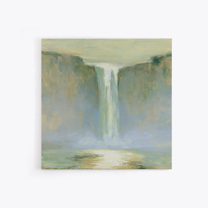 Serene Waterfall with Mist Canvas Print, Spa Art, Neutral Decor, Spa Decor, Fine Art, Serenity, Home Decor, Wall Decor, SPA-1x1-90
