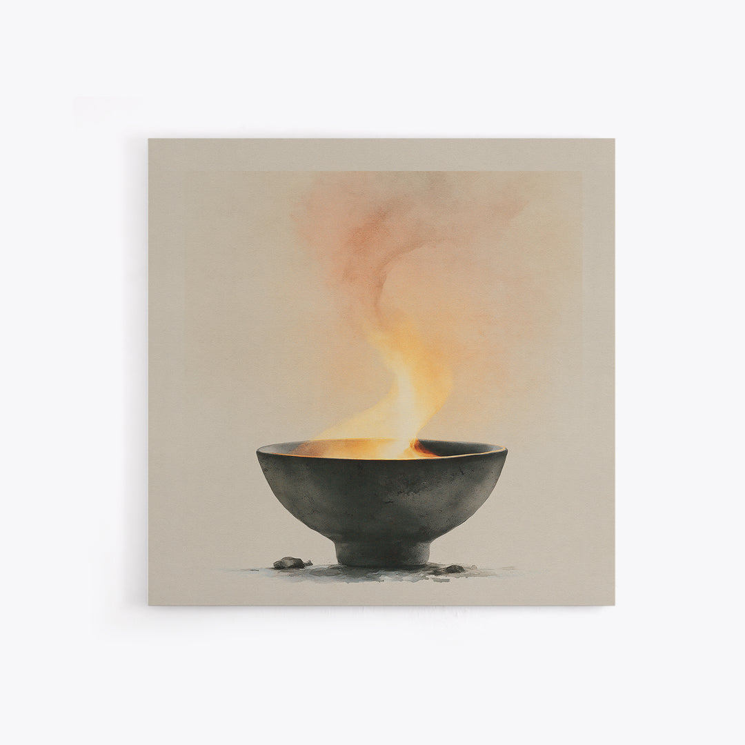 Tea Bowl and Steam Still Life Canvas Print, Spa Art, Modern Decor, Spa Decor, Fine Art, Serenity, Wall Decor, SPA-1x1-94