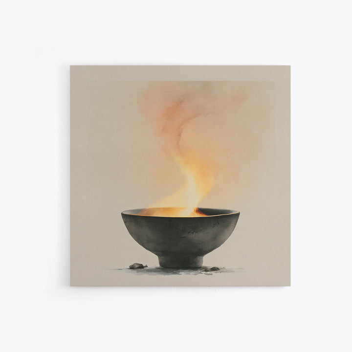 Tea Bowl and Steam Still Life Canvas Print, Spa Art, Modern Decor, Spa Decor, Fine Art, Serenity, Wall Decor, SPA-1x1-94