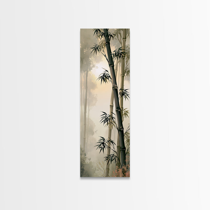 Misty Bamboo Forest Canvas Print, Spa Art, Art, Spa Decor, Serenity, Abstract Print, Minimalist Art, Feminine Wall Art, SPA-1x3-17