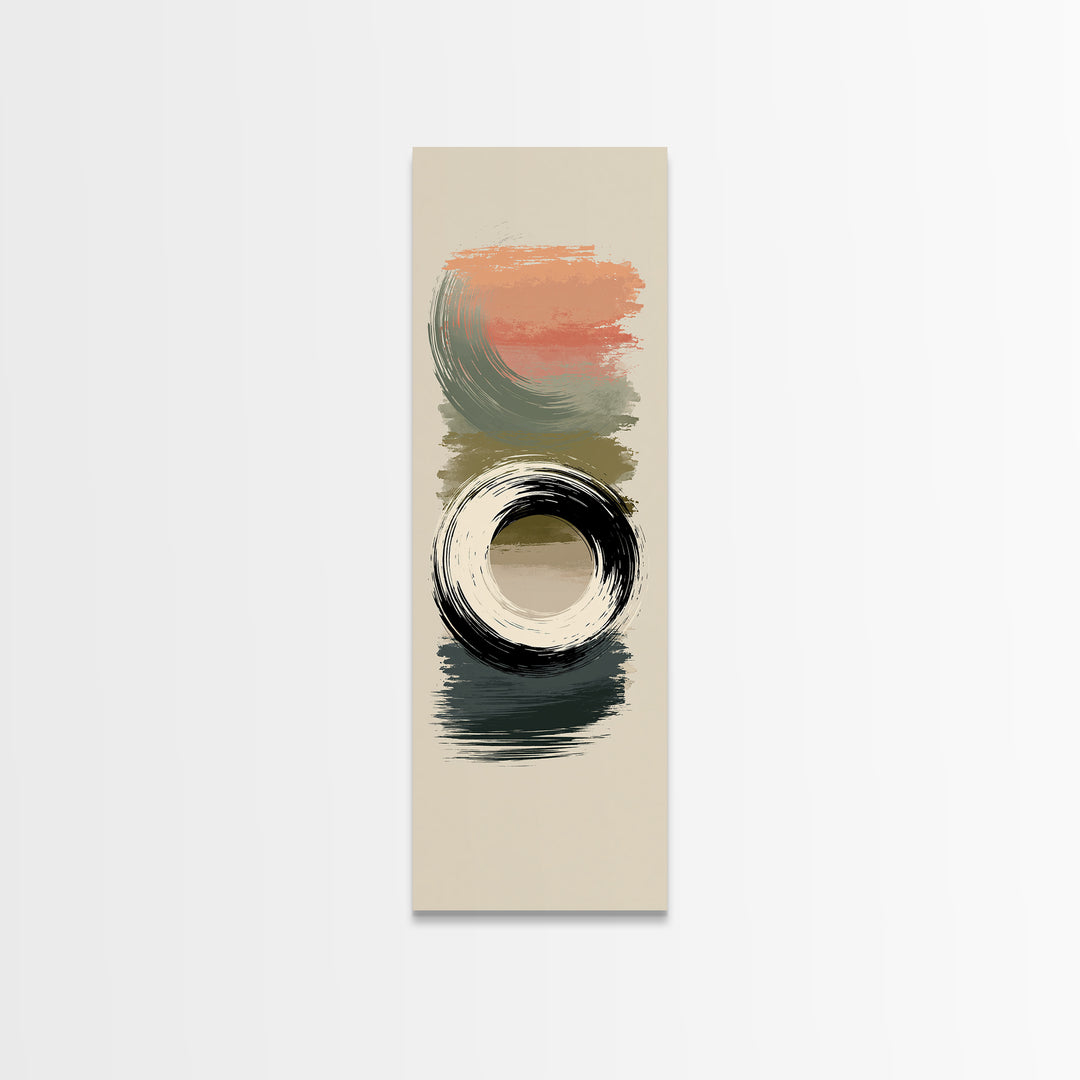 Minimal Zen Circle Brushstroke Framed Canvas Print, Spa Art, Art, Spa Decor, Fine Art, Serenity, Abstract Print, Minimalist Art, SPA-1x3-20