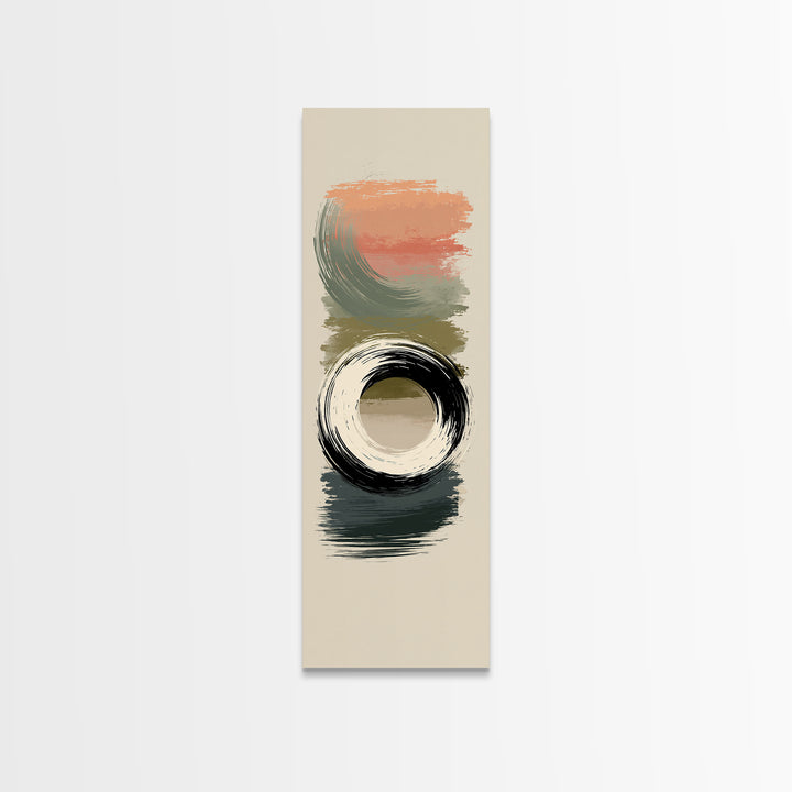 Minimal Zen Circle Brushstroke Framed Canvas Print, Spa Art, Art, Spa Decor, Fine Art, Serenity, Abstract Print, Minimalist Art, SPA-1x3-20