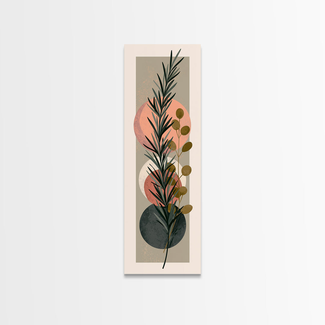 Botanical Herbal Arrangement Canvas Print, Spa Art, Tarot Card Art, Spa Decor, Watercolor Art, Serenity, Textured Painting, SPA-1x3-26