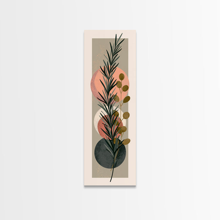 Botanical Herbal Arrangement Canvas Print, Spa Art, Tarot Card Art, Spa Decor, Watercolor Art, Serenity, Textured Painting, SPA-1x3-26
