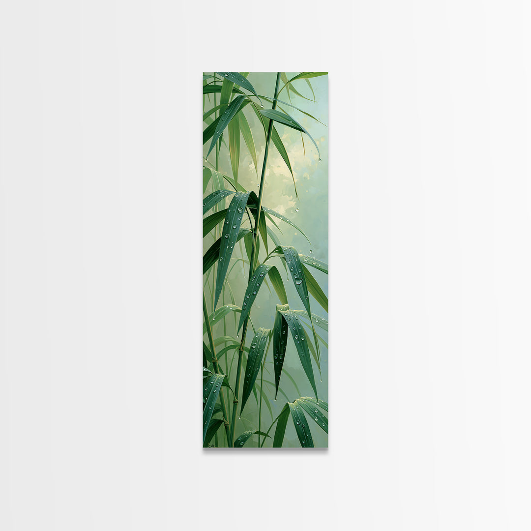 Rain on Leaves Canvas Print, Spa Art, Printable Wall Art, Spa Decor, Serenity, Feminine Wall Art, Fine Art Photography, SPA-1x3-28
