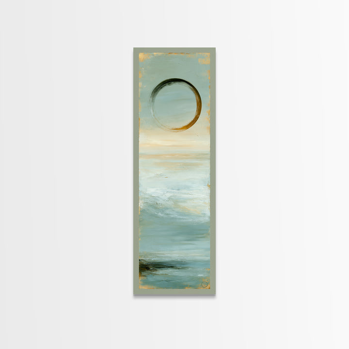 Minimal Zen Circle Brushstroke Canvas Print, Spa Art, Botanical Art, Spa Decor, Fine Art, Serenity, Fashion Wall Art, SPA-1x3-44
