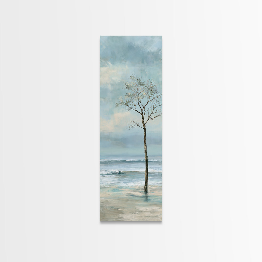 Coastal Horizon in Muted Spa Blues Framed Canvas Print, Spa Art, Modern Decor, Spa Decor, Fine Art, Serenity, Wall Decor, SPA-1x3-46
