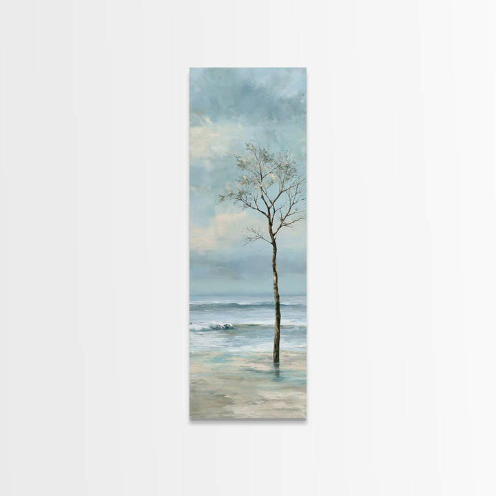 Coastal Horizon in Muted Spa Blues Framed Canvas Print, Spa Art, Modern Decor, Spa Decor, Fine Art, Serenity, Wall Decor, SPA-1x3-46
