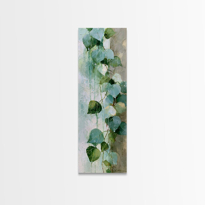 Rain on Leaves Framed Canvas Print, Spa Art, Travel Poster, Spa Decor, Fine Art, Serenity, Salon Decor, City Art, Spa Wall Art, SPA-1x3-52
