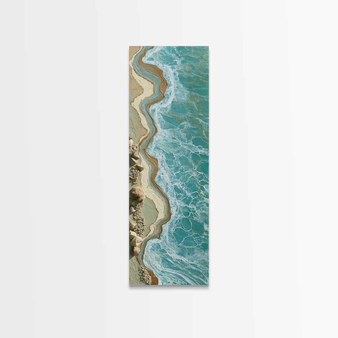 Blue Lagoon Water Seen from Above Canvas Print, Spa Art, Feminine Wall Art, Spa Decor, Fine Art, Serenity, Hair Salon Wall Art, SPA-1x3-56