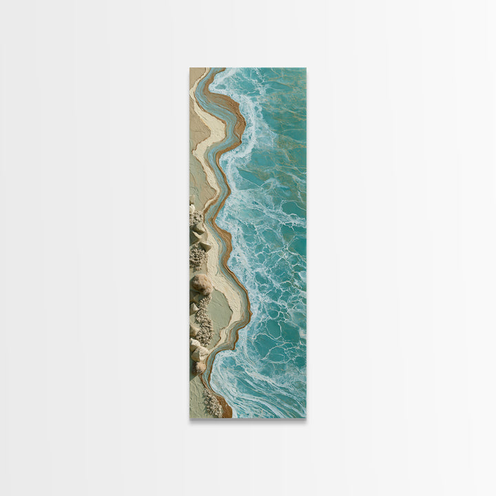 Blue Lagoon Water Seen from Above Canvas Print, Spa Art, Feminine Wall Art, Spa Decor, Fine Art, Serenity, Hair Salon Wall Art, SPA-1x3-56