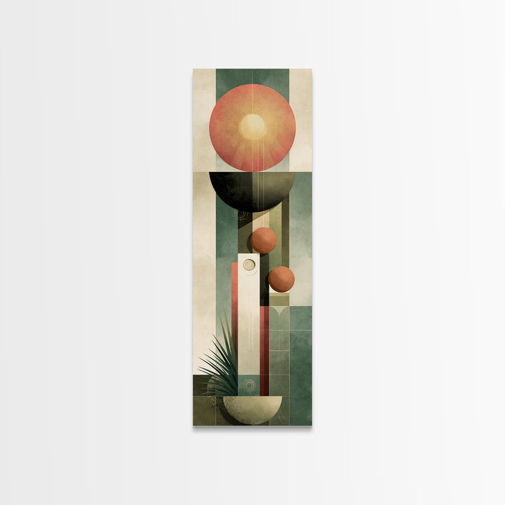 Sage and Ivory Geometric Calm Composition Canvas Print, Spa Art, Textured Painting, Spa Decor, Serenity, Travel Poster, SPA-1x3-57