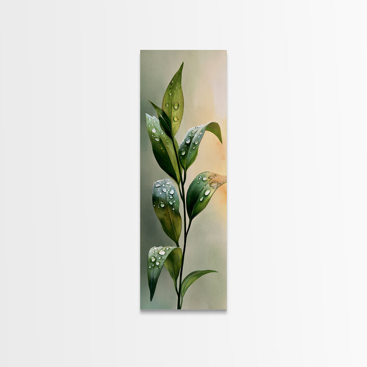 Rain on Leaves Framed Canvas Print, Spa Art, Dog Groomer Gifts, Spa Decor, Oil Painting, Serenity, Fine Art Print, SPA-1x3-76