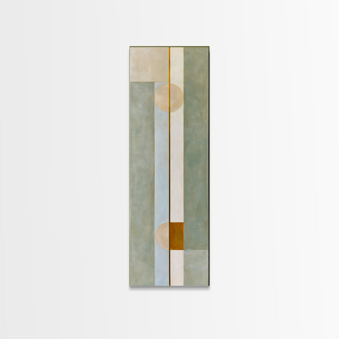 Sage and Ivory Geometric Calm Composition Canvas Print, Spa Art, Fashion Wall Art, Spa Decor, Abstract Art, Serenity, SPA-1x3-81