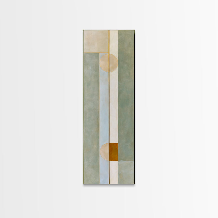 Sage and Ivory Geometric Calm Composition Canvas Print, Spa Art, Fashion Wall Art, Spa Decor, Abstract Art, Serenity, SPA-1x3-81