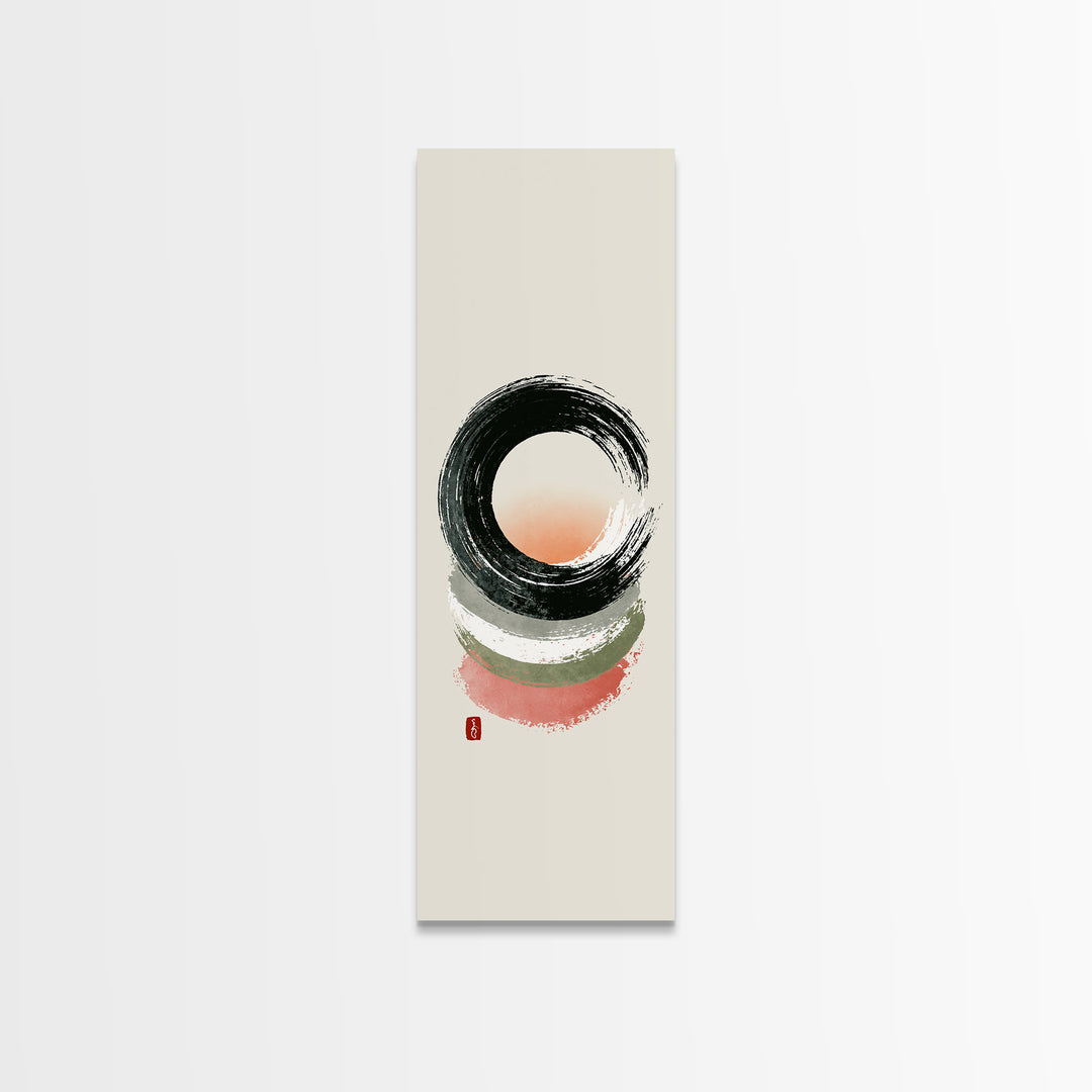 Minimal Zen Circle Brushstroke Framed Canvas Print, Spa Art, Teen Girl Room Decor, Spa Decor, Fine Art, Serenity, Luxury Decor, SPA-1x3-92