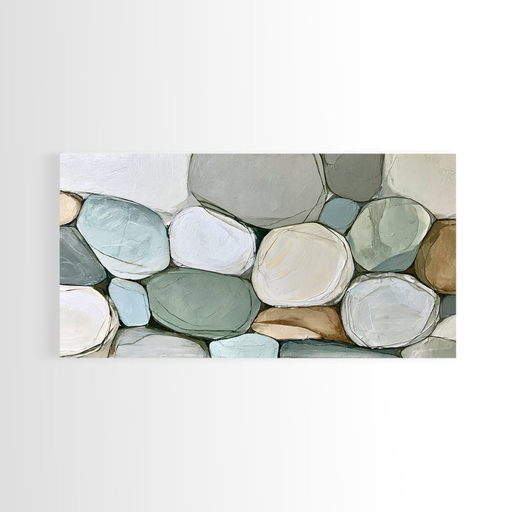 Pebble Texture Abstract Framed Canvas Print, Spa Art, Fashion Wall Art, Spa Decor, Abstract Art, Serenity, Modern Decor, SPA-2x1-11