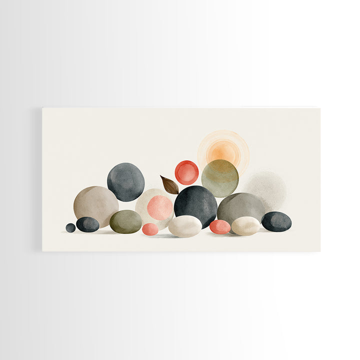 Pebble Texture Abstract Framed Canvas Print, Spa Art, Wall Art, Spa Decor, Abstract Art, Serenity, Dog Wall Art, Abstract Print, SPA-2x1-35