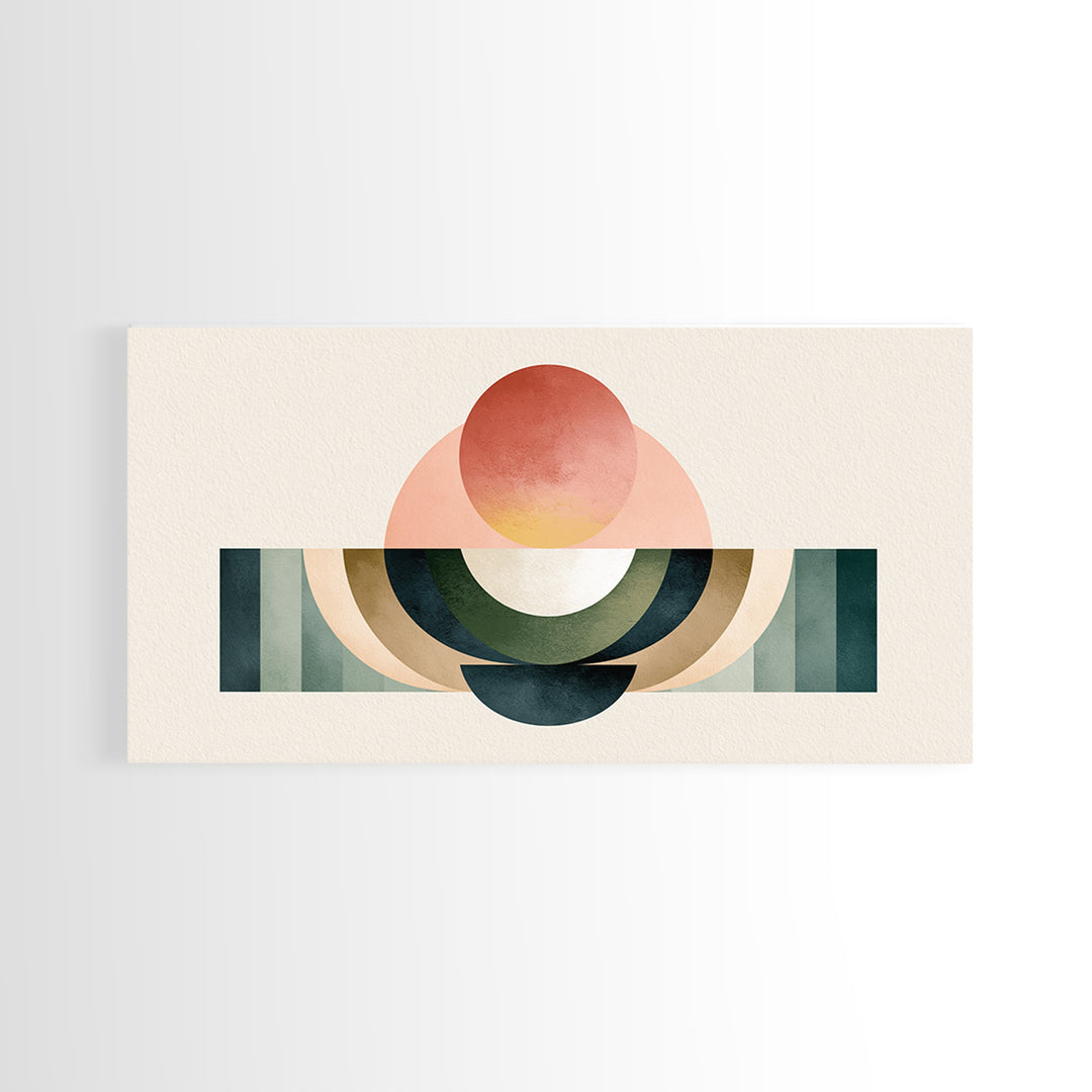 Sage and Ivory Geometric Calm Composition Canvas Print, Spa Art, Wall Art Print, Spa Decor, Abstract Art, Serenity, Animal Art, SPA-2x1-41
