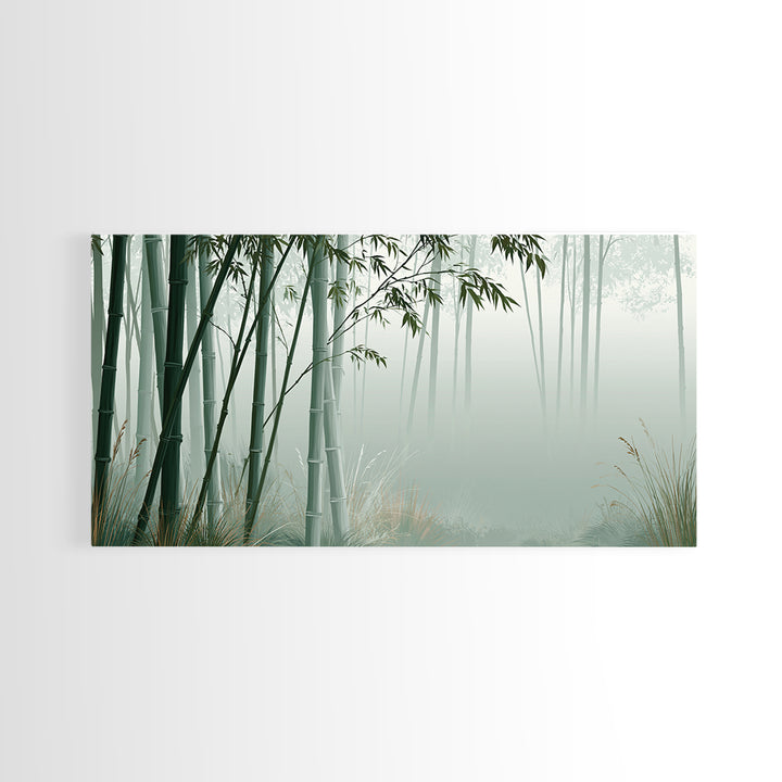 Misty Bamboo Forest Canvas Print, Spa Art, Dog Wall Art, Spa Decor, Fine Art, Serenity, Dog Canvas, Esthetician Decor, SPA-2x1-49