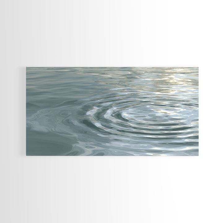 Abstract Water Ripples Framed Canvas Print, Spa Art, Wall Decor, Spa Decor, Serenity, Minimalist Art, Feminine Wall Art, SPA-2x1-50