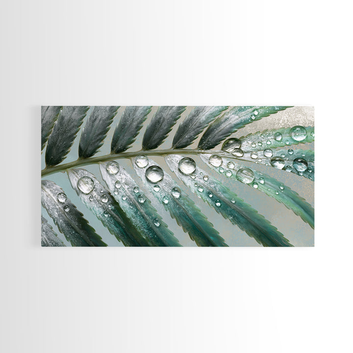 Fern Leaf Closeup Framed Canvas Print, Spa Art, Feminine Wall Art, Spa Decor, Fine Art, Serenity, Hair Salon Wall Art, SPA-2x1-55