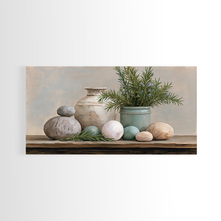Botanical Herbal Arrangement Canvas Print, Spa Art, Printable Art, Spa Decor, Watercolor Art, Serenity, Fine Art Photography, SPA-2x1-58