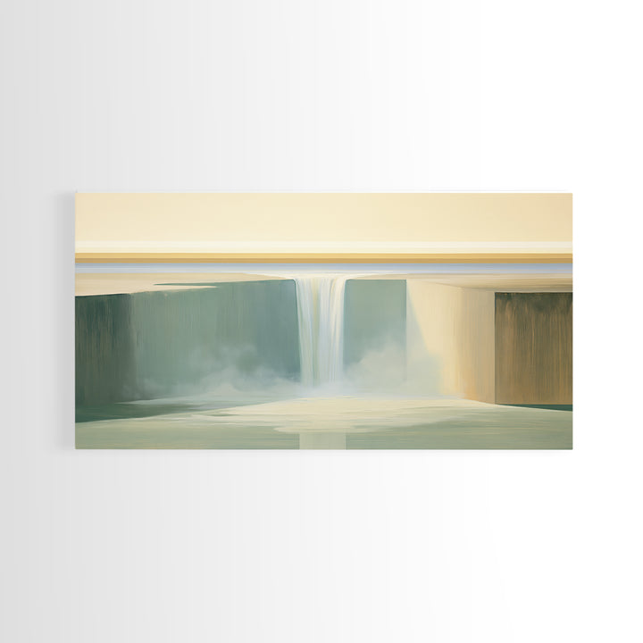 Serene Waterfall with Mist Canvas Print, Spa Art, Wall Art, Spa Decor, Oil Painting, Serenity, Dog Wall Art, Abstract Print, SPA-2x1-62
