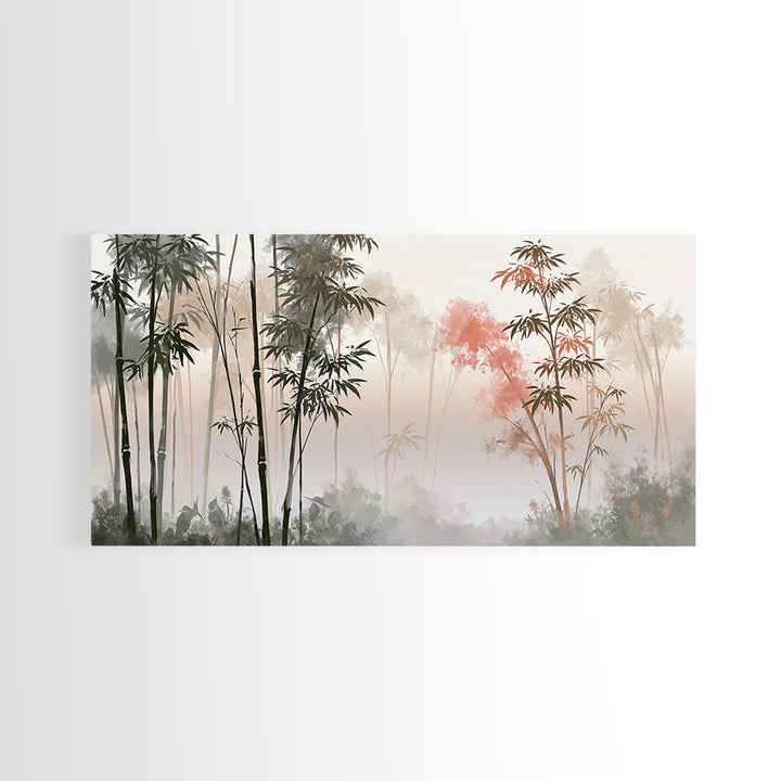 Misty Bamboo Forest Canvas Print, Spa Art, Dog Wall Art, Spa Decor, Fine Art, Serenity, Dog Canvas, Esthetician Decor, SPA-2x1-73