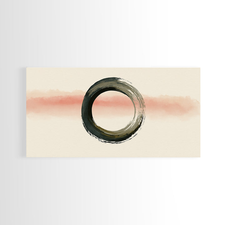 Minimal Zen Circle Brushstroke Canvas Print, Spa Art, Feminine Wall Art, Spa Decor, Fine Art, Serenity, Hair Salon Wall Art, SPA-2x1-76