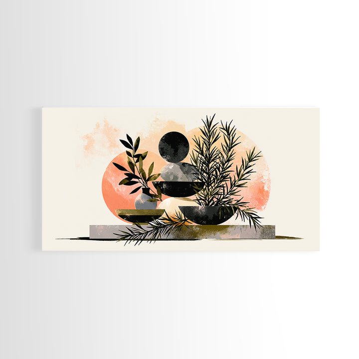 Botanical Herbal Arrangement Canvas Print, Spa Art, Printable Art, Spa Decor, Watercolor Art, Serenity, Fine Art Photography, SPA-2x1-82
