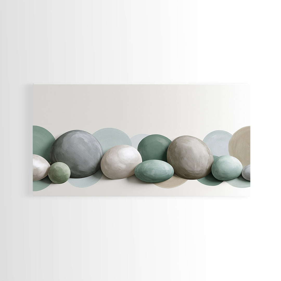 Pebble Texture Abstract Framed Canvas Print, Spa Art, Wall Decor, Spa Decor, Serenity, Minimalist Art, Feminine Wall Art, SPA-2x1-83