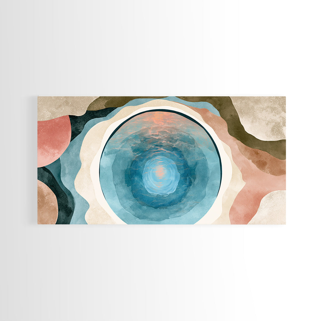 Blue Lagoon Water Seen from Above Framed Canvas Print, Spa Art, Dog Wall Art, Spa Decor, Fine Art, Serenity, Dog Canvas, SPA-2x1-88