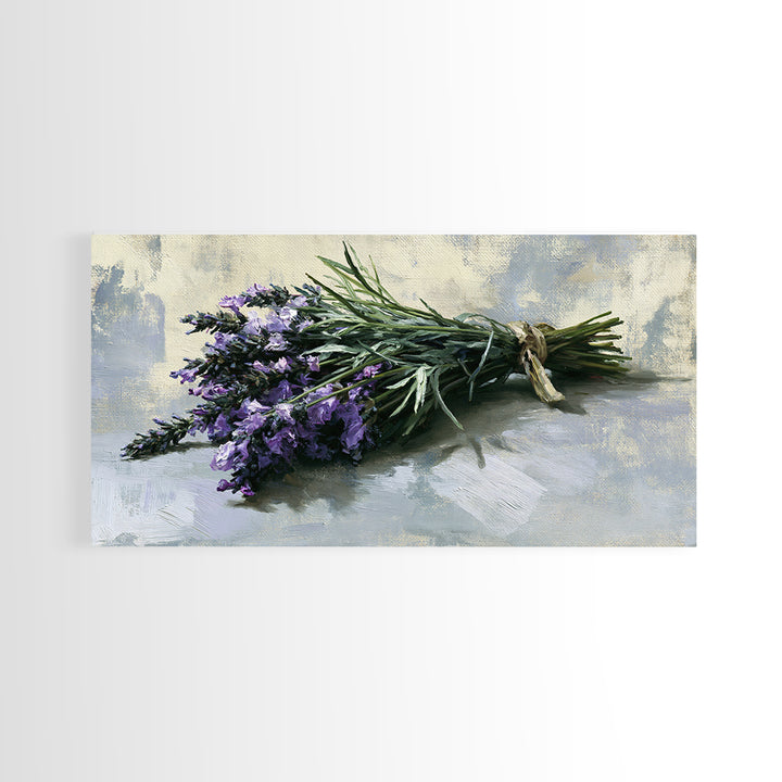 Lavender Bundle with Soft Shadow Framed Canvas Print, Spa Art, Animal Art, Spa Decor, Fine Art, Serenity, Gallery Decor, SPA-2x1-99