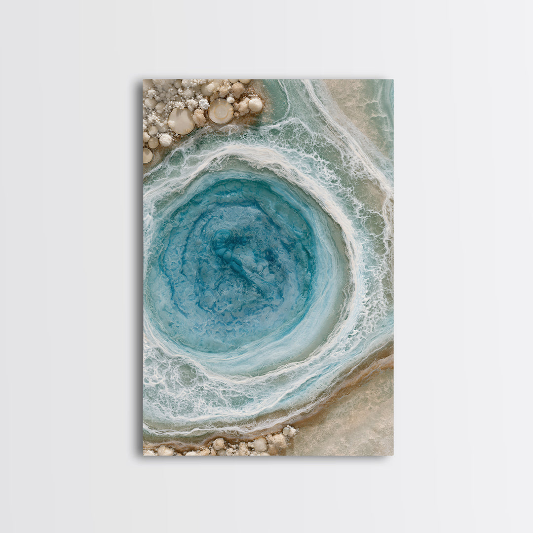 Blue Lagoon Water Seen from Above Framed Canvas Print, Spa Art, Printable Art, Spa Decor, Serenity, Fine Art Photography, SPA-2x3-100
