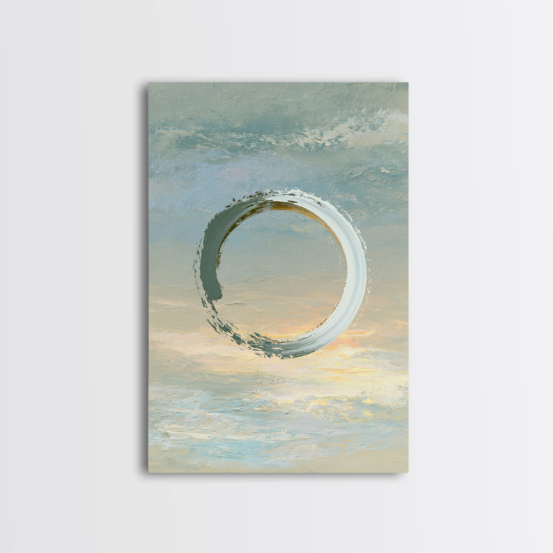 Minimal Zen Circle Brushstroke Canvas Print, Spa Art, Gallery Decor, Spa Decor, Fine Art, Serenity, Wall Art, Home Decor, SPA-2x3-16