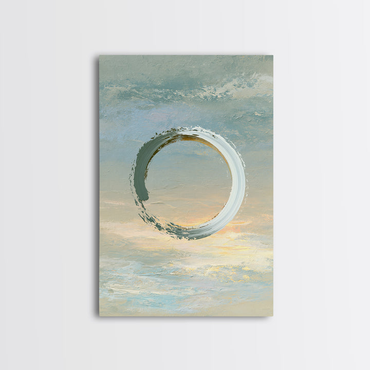 Minimal Zen Circle Brushstroke Canvas Print, Spa Art, Gallery Decor, Spa Decor, Fine Art, Serenity, Wall Art, Home Decor, SPA-2x3-16