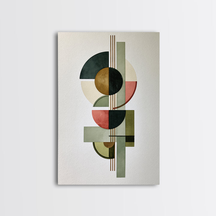 Sage and Ivory Geometric Calm Composition Canvas Print, Spa Art, Nature Prints, Spa Decor, Abstract Art, Serenity, SPA-2x3-29