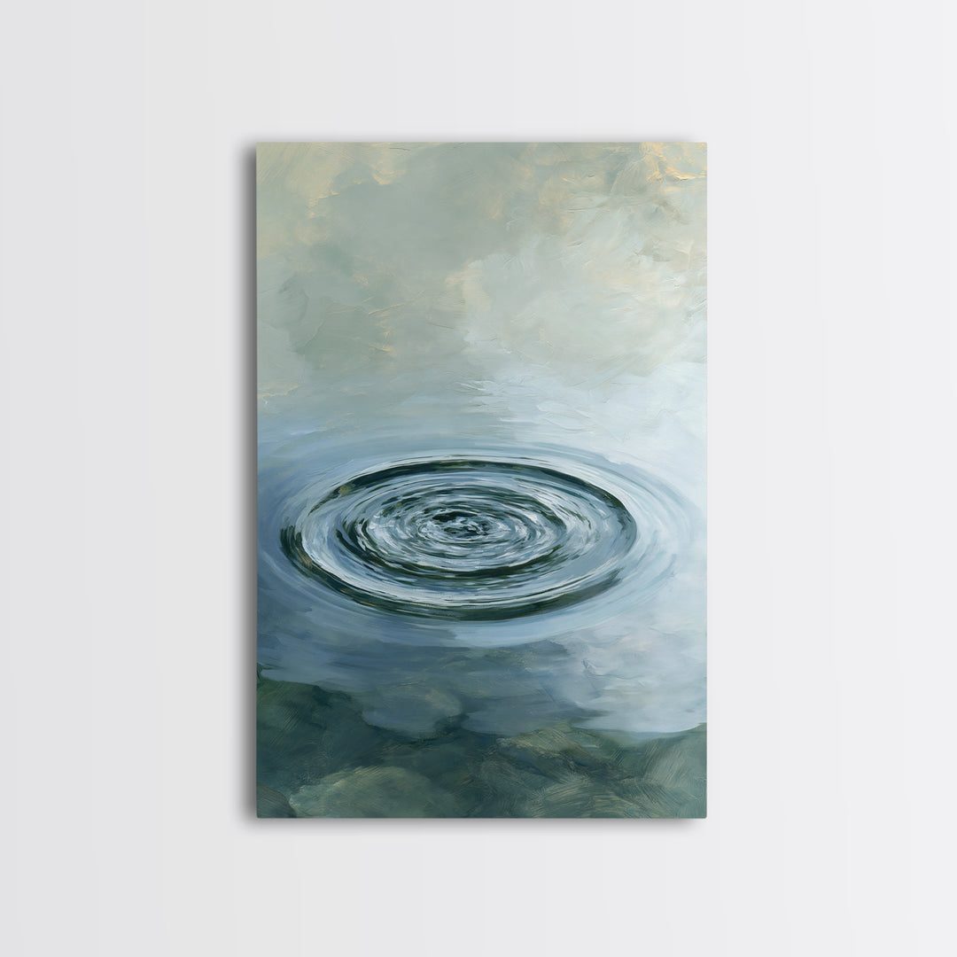 Abstract Water Ripples Framed Canvas Print, Spa Art, Wall Art Print, Spa Decor, Abstract Art, Serenity, Animal Art, SPA-2x3-38