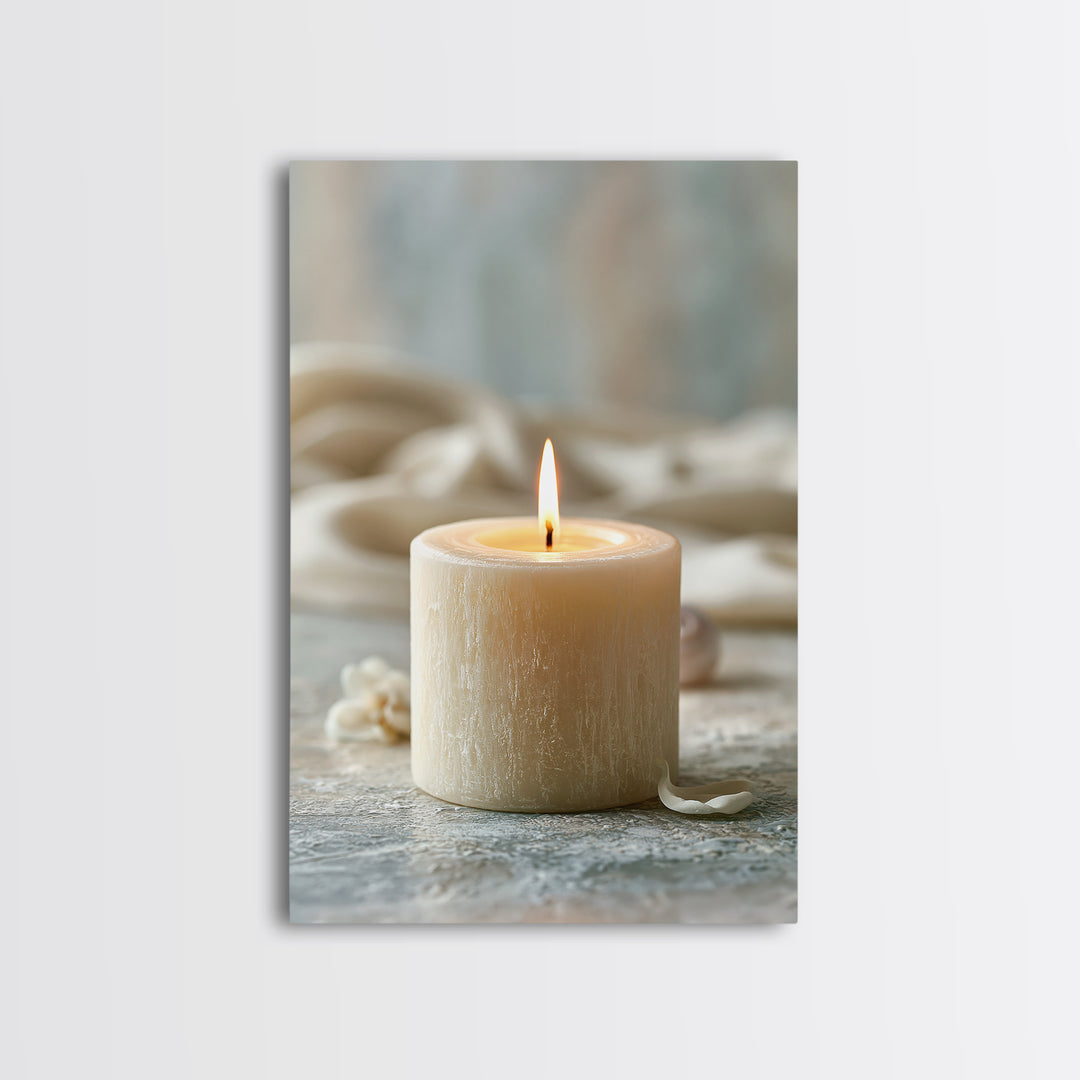 Warm Candle Flame Framed Canvas Print, Spa Art, Spa Decor, Abstract Art, Serenity, Spa Wall Art, Teen Girl Room Decor, SPA-2x3-41