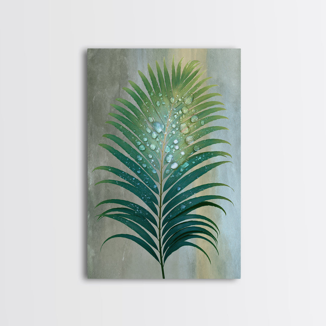Fern Leaf Closeup Framed Canvas Print, Spa Art, Abstract, Spa Decor, Serenity, City Art, Spa Wall Art, Teen Girl Room Decor, SPA-2x3-43