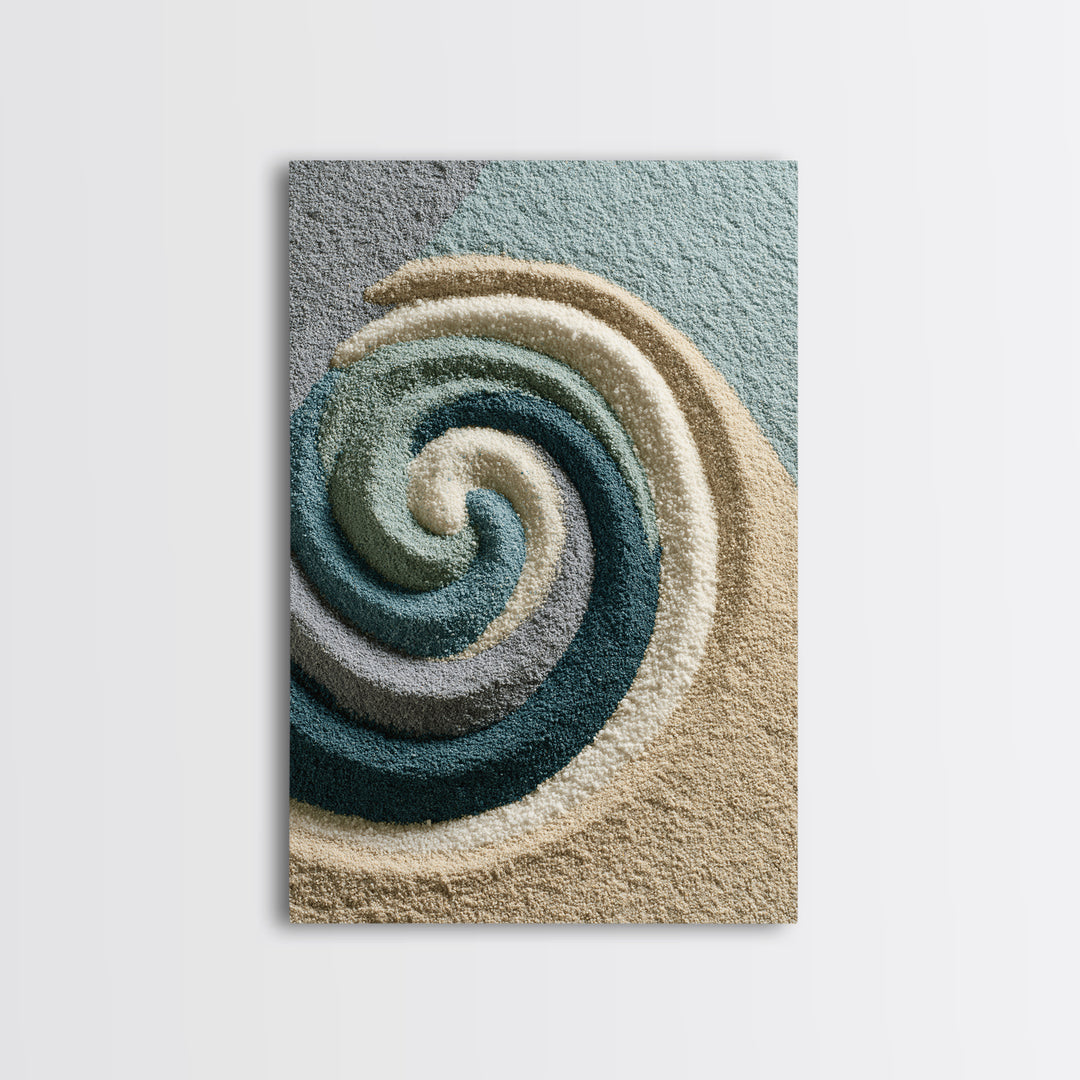 Sand Garden Lines Framed Canvas Print, Spa Art, Fine Art Photography, Spa Decor, Oil Painting, Serenity, Wildlife Wall Art, SPA-2x3-68