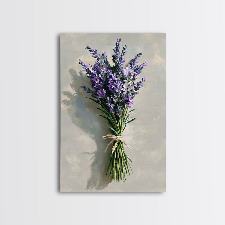 Lavender Bundle with Soft Shadow Framed Canvas Print, Spa Art, Esthetician Decor, Spa Decor, Fine Art, Serenity, Room Decor, SPA-2x3-87