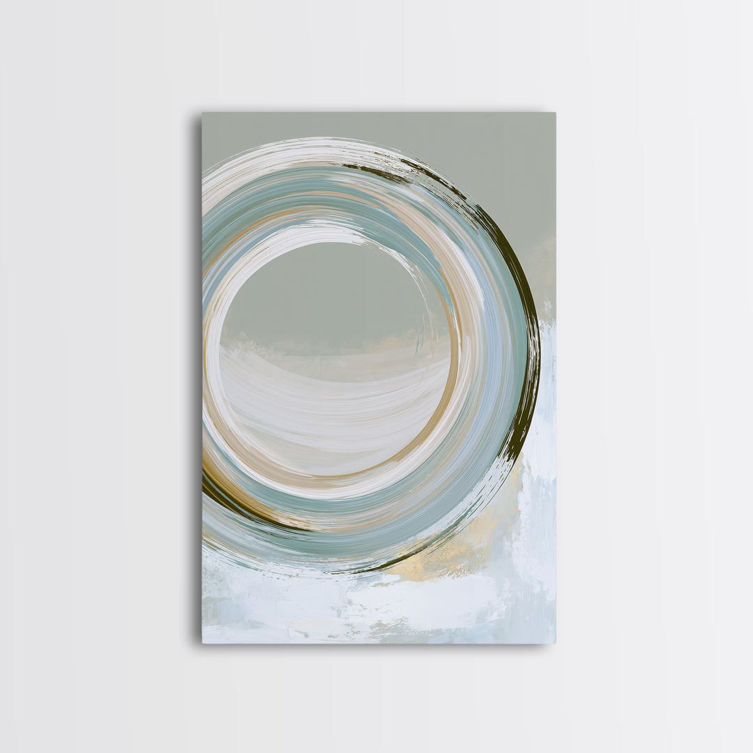Minimal Zen Circle Brushstroke Framed Canvas Print, Spa Art, Feminine Wall Art, Spa Decor, Serenity, Hair Salon Wall Art, SPA-2x3-88