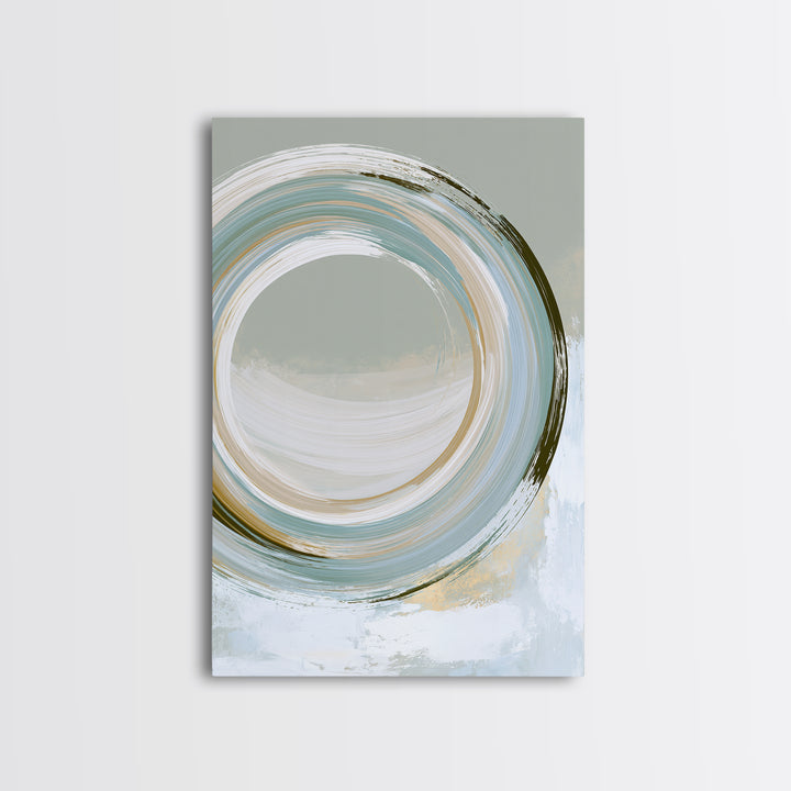 Minimal Zen Circle Brushstroke Framed Canvas Print, Spa Art, Feminine Wall Art, Spa Decor, Serenity, Hair Salon Wall Art, SPA-2x3-88