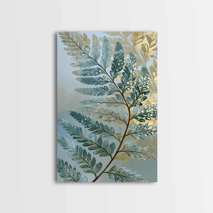 Fern Leaf Closeup Canvas Print, Spa Art, Tarot Card Art, Spa Decor, Watercolor Art, Serenity, Textured Painting, SPA-2x3-91