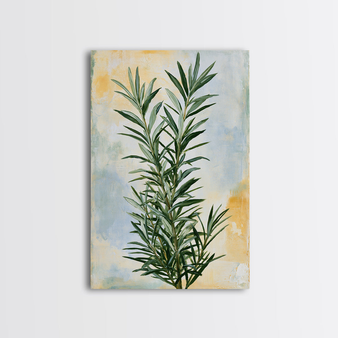 Botanical Herbal Arrangement Framed Canvas Print, Spa Art, Dog Wall Art, Spa Decor, Watercolor Art, Serenity, Dog Canvas, SPA-2x3-94