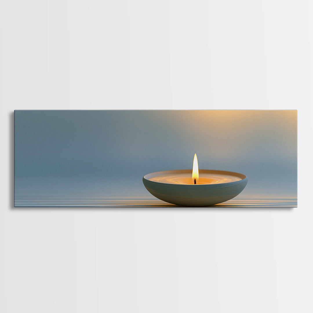 Warm Candle Flame Canvas Print, Spa Art, Dog Canvas, Spa Decor, Abstract Art, Serenity, Art Print, Room Decor, SPA-3x1-25