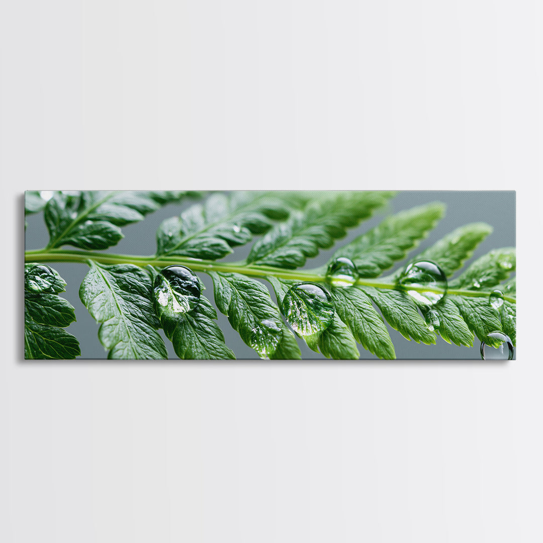 Fern Leaf Closeup Framed Canvas Print, Spa Art, Room Decor, Spa Decor, Fine Art, Serenity, Nature Prints, Travel Poster, SPA-3x1-27